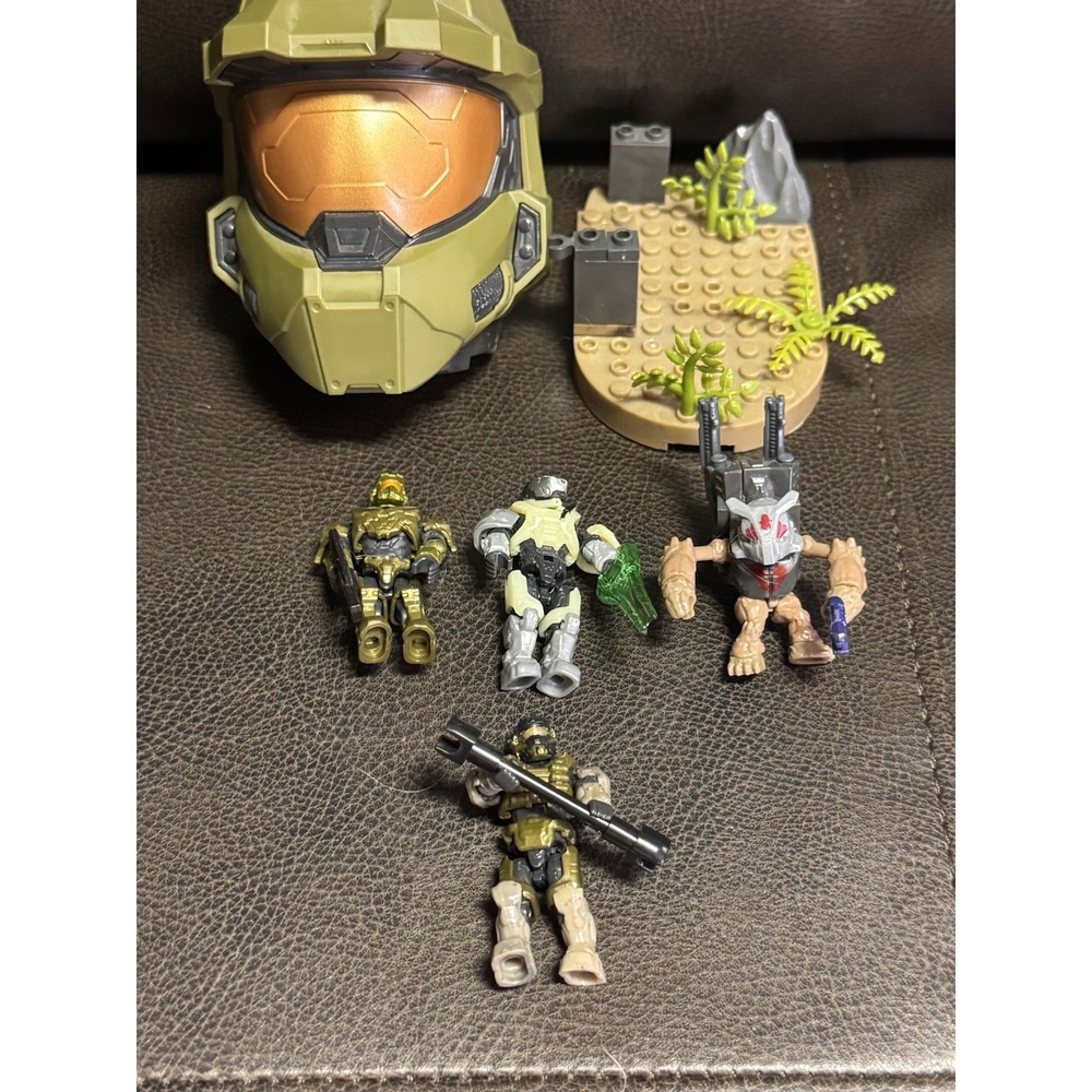 HALO Mega Construx Minifugure Lot * W/Master Chief Green Helmet